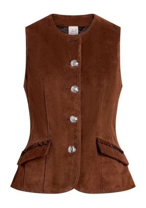 Cinq A Sept Chris buttoned-pocket suede gilet - Brown