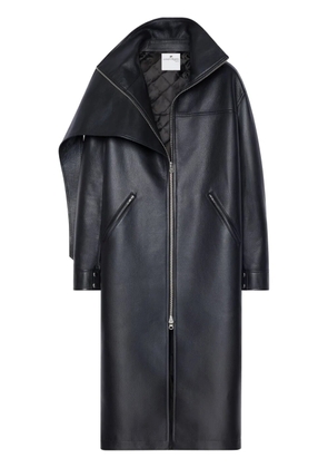 Courrèges oversize leather coat - Black