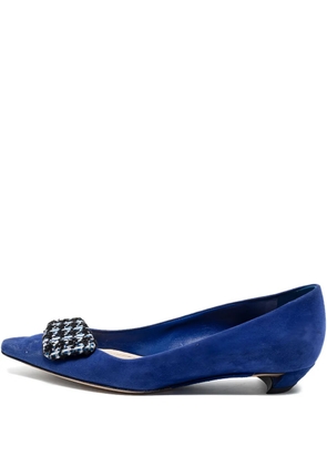 Christian Dior Pre-Owned suede flat pumps - Blue