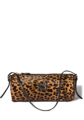 Miu Miu animal-print shoulder bag - Brown
