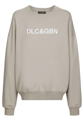 Dolce & Gabbana logo-print round-neck sweatshirt - Neutrals