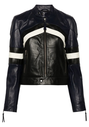 P.A.R.O.S.H. zip-up leather biker jacket - Black