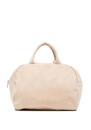 Comme Des Garçons Comme Des Garçons zipped suede mini bag - Neutrals