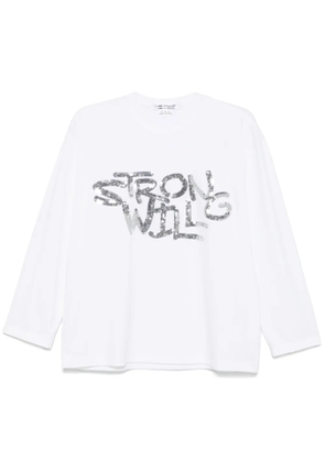 Comme Des Garçons Comme Des Garçons sequin-embellished T-shirt - White