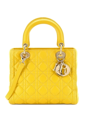 Christian Dior Pre-Owned Lady Dior Bag Cannage Quilt Lambskin Medium satchel - Yellow