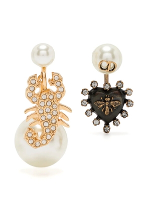 Christian Dior Pre-Owned bee and scorpion earrings - White