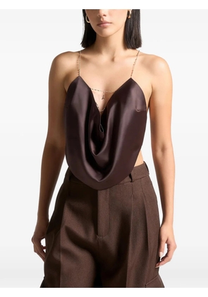 Manière De Voir cowl-neck chain top - Brown