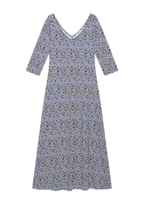 MALIPARMI graphic-print three-quarter sleeve dress - Blue