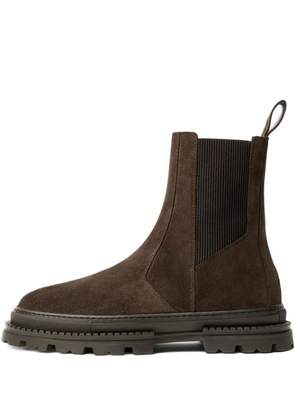 Manière De Voir Bordeaux suede chelsea boots - Brown