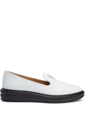 Giuseppe Zanotti Tim logo-lettering loafers - White
