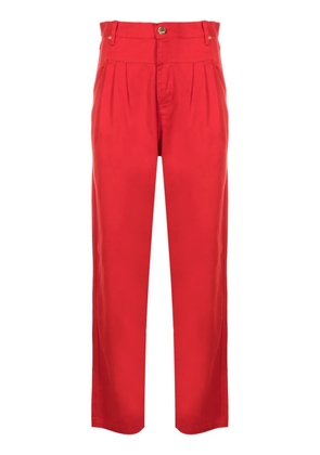 Amapô pleat-detail cotton trousers - Red