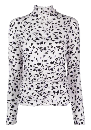 Patrizia Pepe abstract-print long-sleeve T-shirt - Black