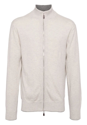 N.Peal Knightsbridge zip-up cardigan - Neutrals