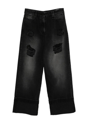 Simone Rocha embellished straight-leg jeans - Black