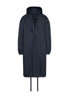 Thom Browne drawstring-hood windbreaker coat - Blue