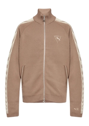PUMA x Represent zip-up logo-embroidered sweatshirt - Brown