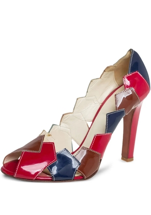 Miu Miu Pre-Owned 2023 95mm patchwork pumps - Red