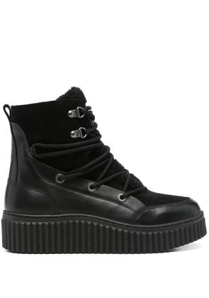 Marc O'Polo leather combat ankle boots - Black
