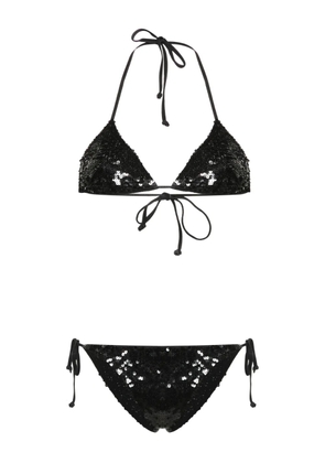 P.A.R.O.S.H. sequinned bikini set - Black