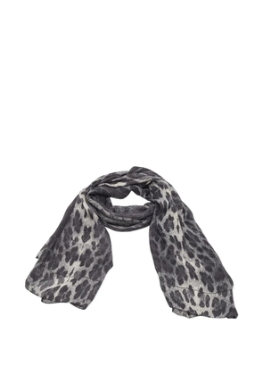 Roberto Cavalli Vintage 2023 leopard-print silk scarf - Black