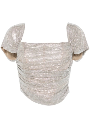 Giuseppe Di Morabito crystal-embellished top - Neutrals