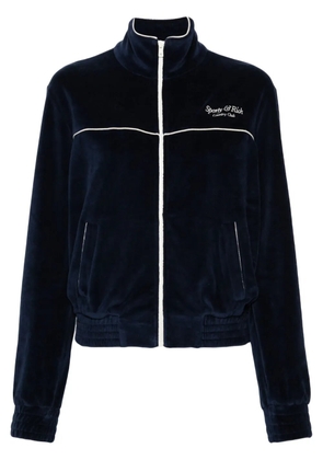 Sporty & Rich velour zip-up jacket - Blue