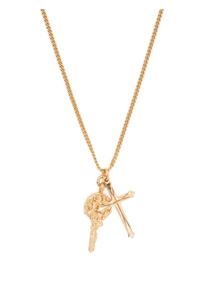 Emanuele Bicocchi arabesque key cross pendant necklace - Gold