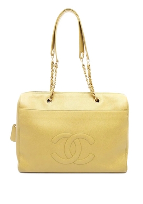 CHANEL Pre-Owned 1997 caviar-leather chain tote bag - Yellow