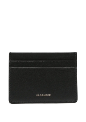 Jil Sander logo-stamp leather cardholder - Black