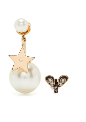Christian Dior Pre-Owned star bee earrings - White