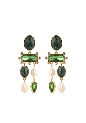 Mignonne Gavigan stone-embellished drop earrings - Green