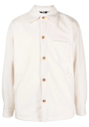 GCDS logo-embroidered overshirt - White
