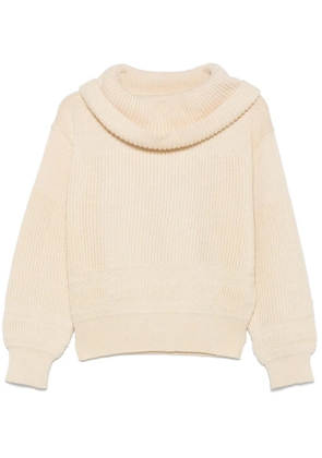Issey Miyake Pre-Owned 1980s cowl-neck sweater - Neutrals