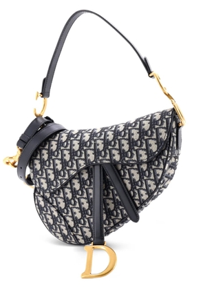 Christian Dior Pre-Owned Saddle Handbag with Strap Oblique Canvas Medium shoulder bag - Blue