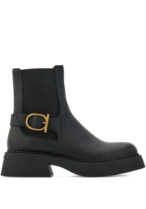 Ferragamo Gancini-embellished ankle boots - Black