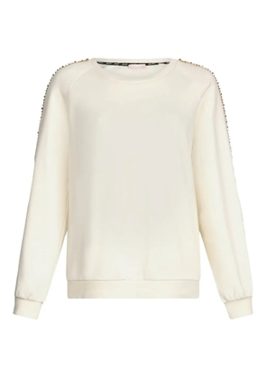 LIU JO rhinestone-embellished crew-neck sweatshirt - White