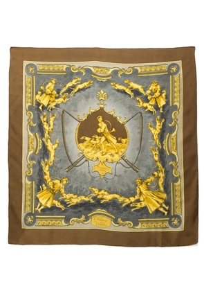 Hermès Pre-Owned 1963 Chiens et Valet by Charles J. Hallo silk scarf - Brown