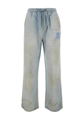 AMIRI drawstring appliqué wide-leg jeans - Blue