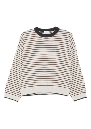 Brunello Cucinelli striped crew-neck sweater - Neutrals