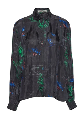 Henrik Vibskov printed long-sleeved shirt - Black
