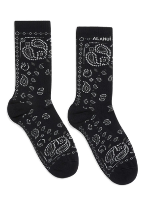 Alanui bandana-intarsia socks - Black