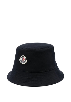 Moncler logo-patch bucket hat - Blue