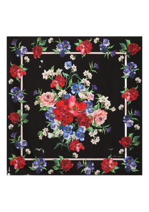 Dolce & Gabbana floral-print scarf - Black