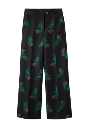 La DoubleJ Let Loose floral-print trousers - Black