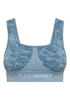 Plein Sport camo-print sports bra - Blue