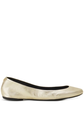 Lanvin metallic-finish leather ballet flats - Yellow