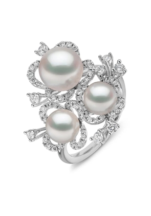 Yoko London 18K white gold Petal Akoya-pearl and diamond ring - Silver