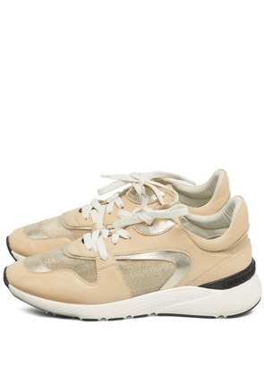 Casadei leather lace-up sneakers - Neutrals