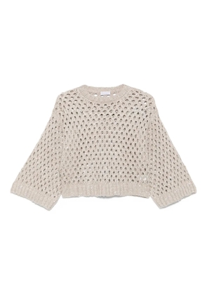 Brunello Cucinelli open-knit jumper - Neutrals