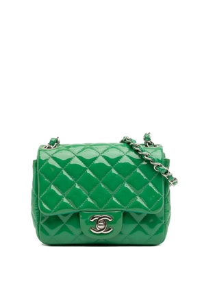 CHANEL Pre-Owned 2012 Mini Square Classic Patent Single Flap crossbody bag - Green